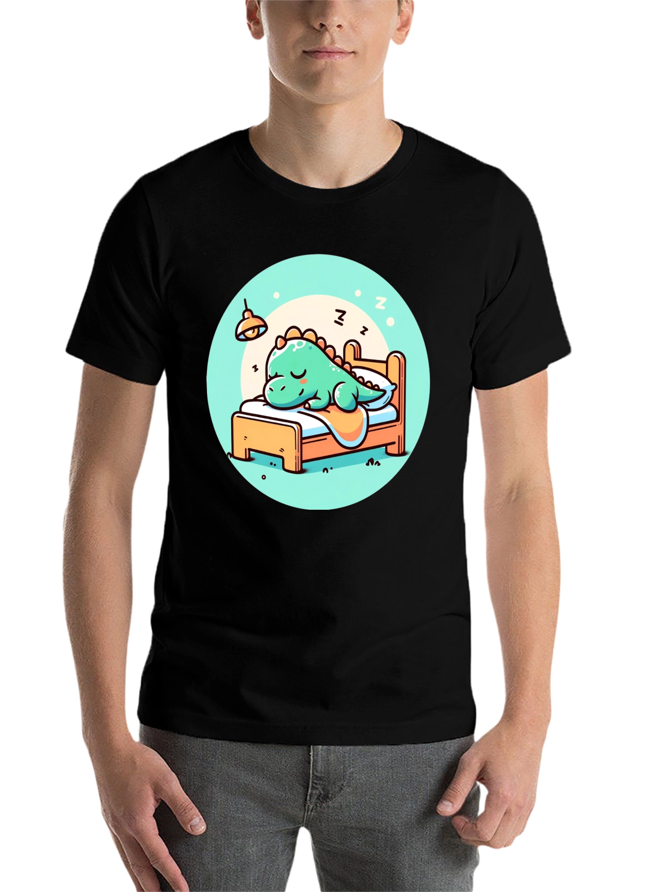 Sleeping Dino Tee - Cute Cartoon Dinosaur T-Shirt