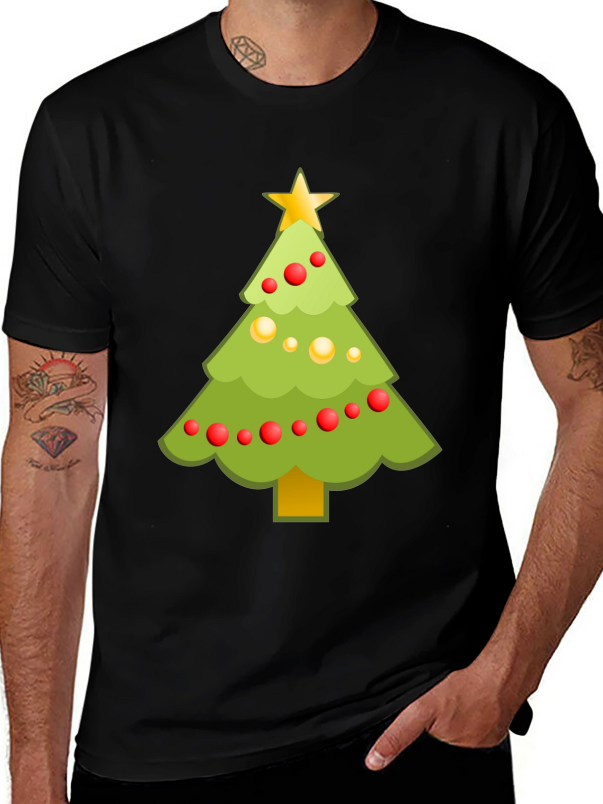 Festive Christmas Tree Graphic Tee - Holiday Cheer