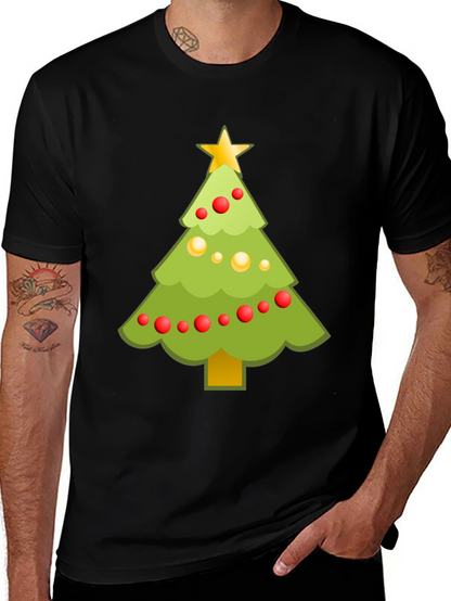 Festive Christmas Tree Graphic Tee - Holiday Cheer