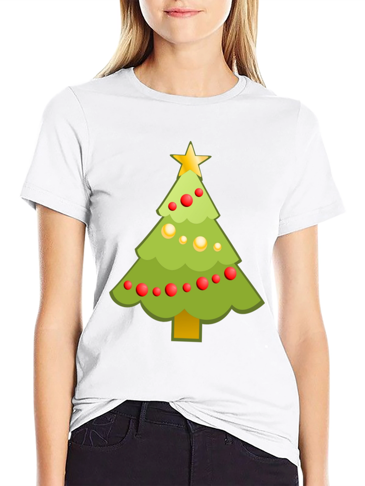 Festive Christmas Tree Graphic Tee - Holiday Cheer
