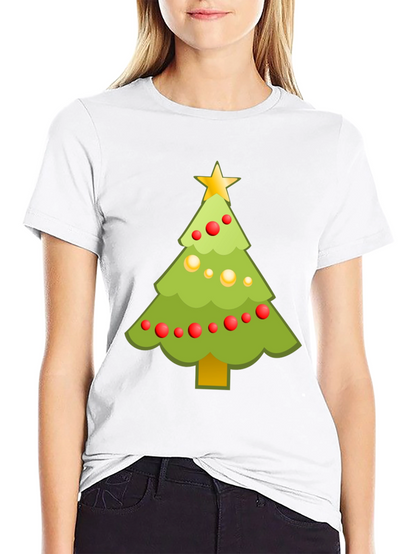 Festive Christmas Tree Graphic Tee - Holiday Cheer