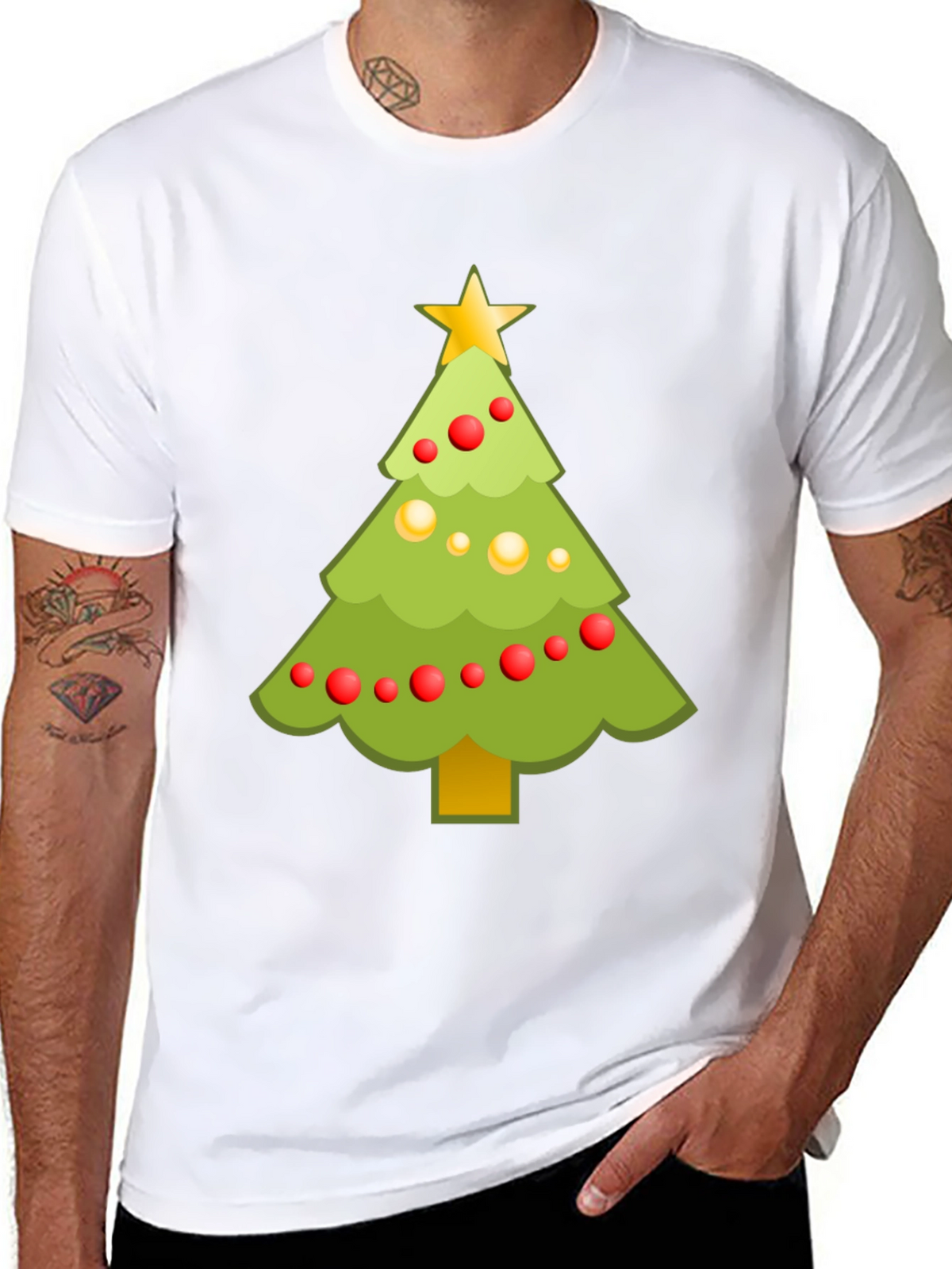 Festive Christmas Tree Graphic Tee - Holiday Cheer