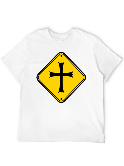 Crossroad Sign T-Shirt - Black Cotton Tee