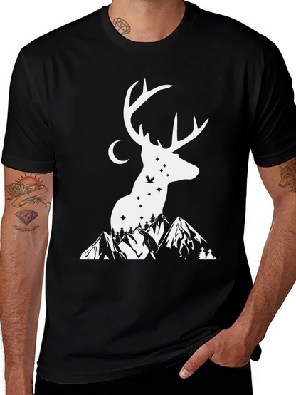 Deer Mountain Graphic Tee - Nature Lovers Shirt