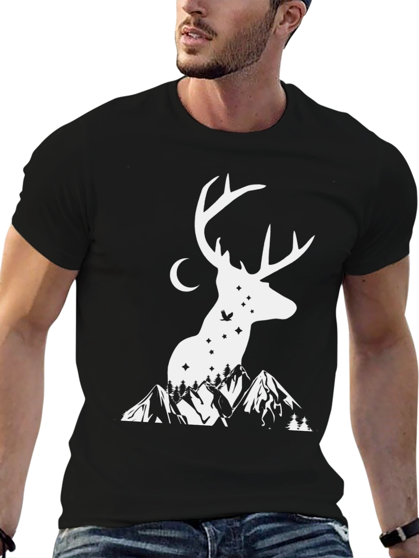 Deer Mountain Graphic Tee - Nature Lovers Shirt