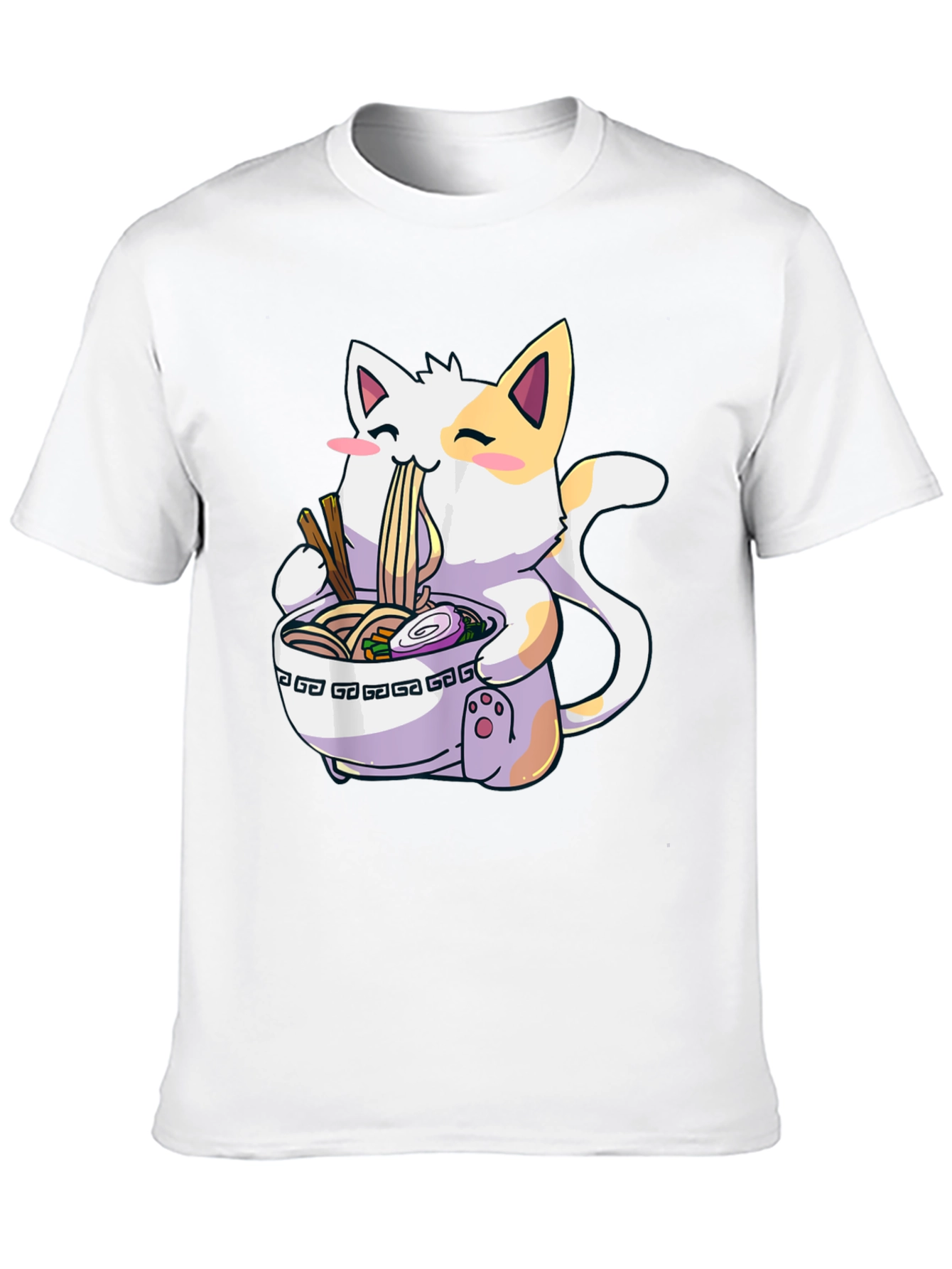 Ramen Cat Graphic T-Shirt - Kawaii Style