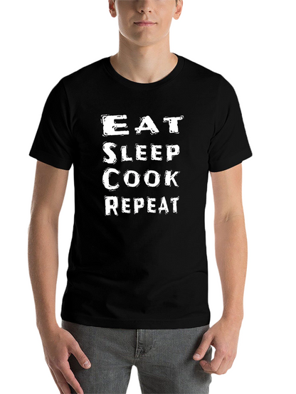 Eat Sleep Cook Repeat Black T-Shirt