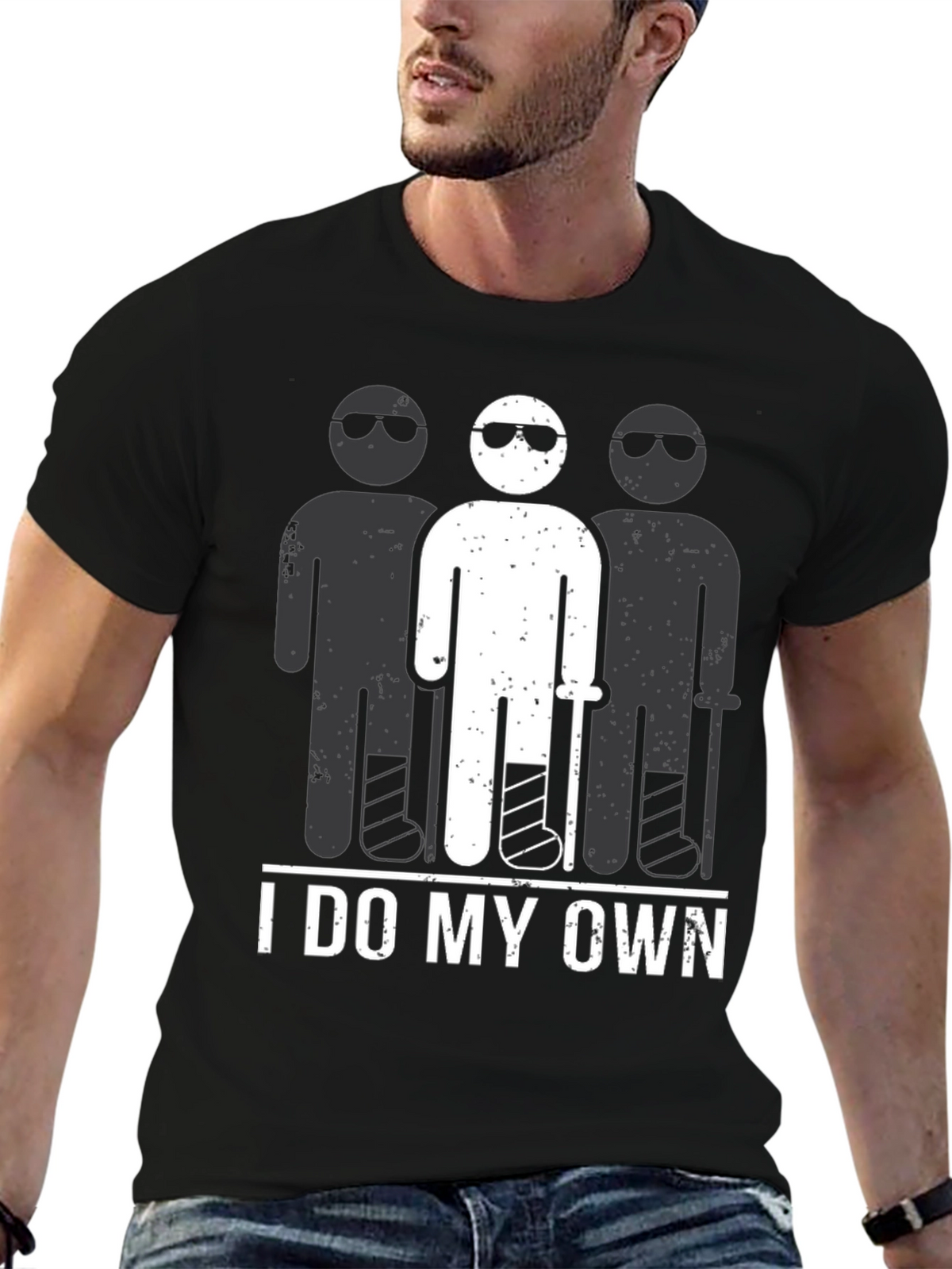 I Do My Own Stunts T-Shirt Funny Broken Leg