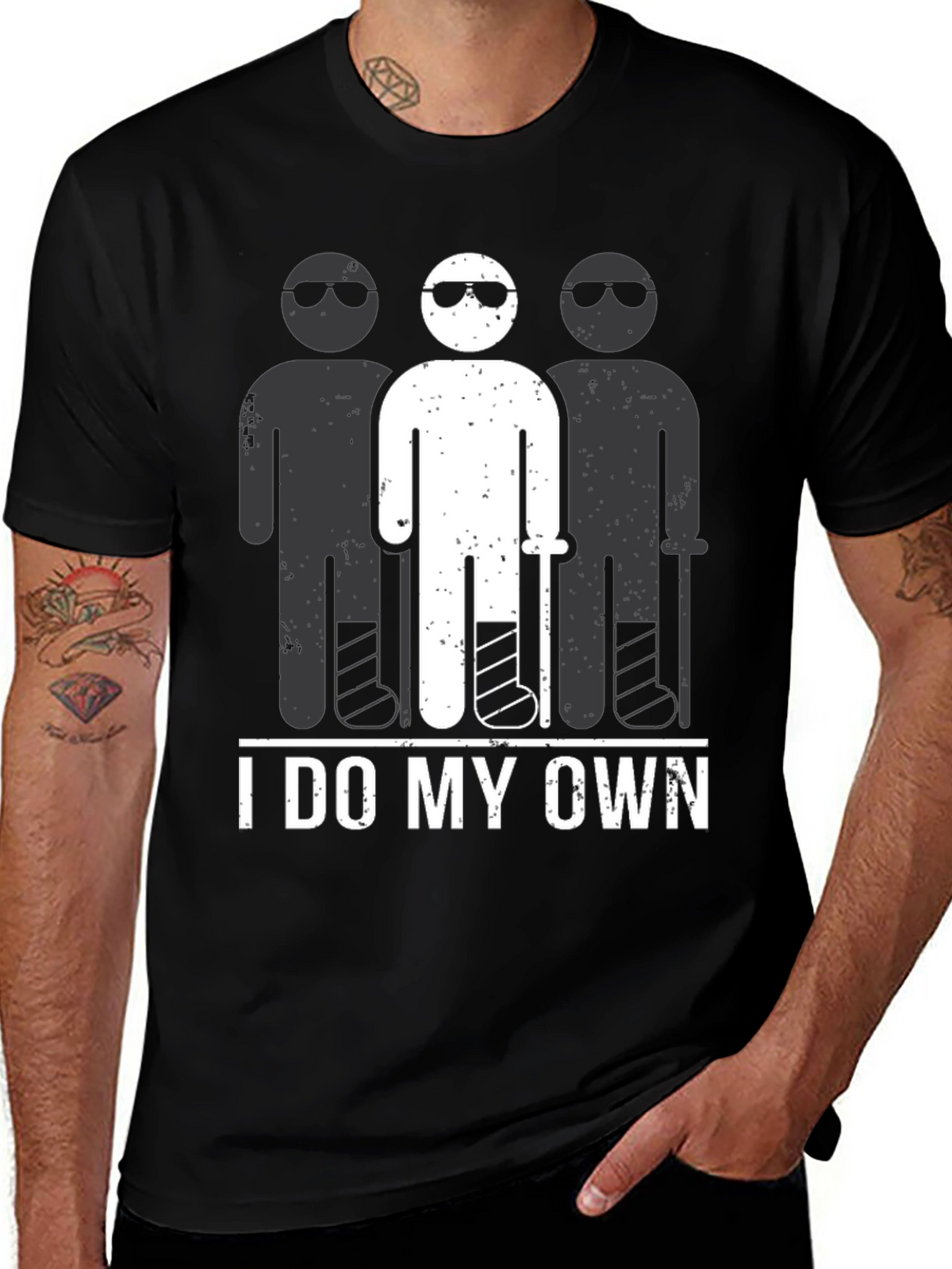 I Do My Own Stunts T-Shirt Funny Broken Leg