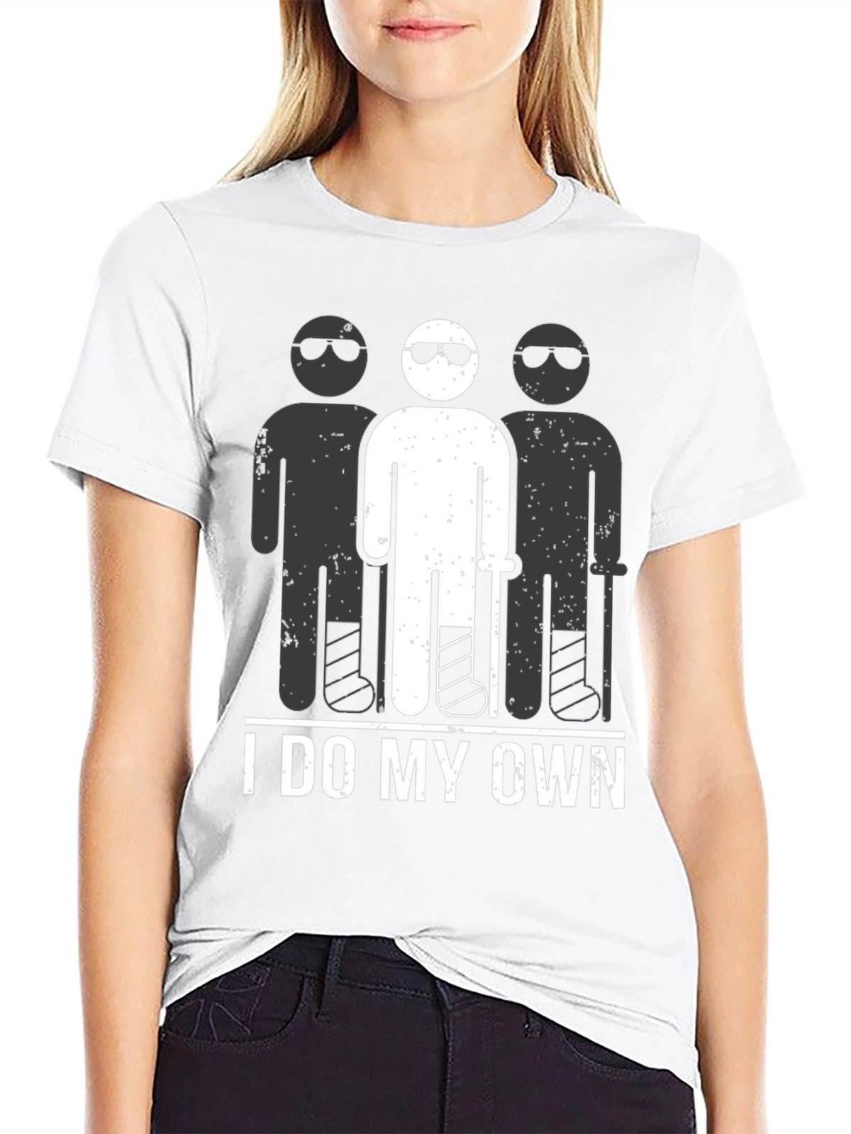 I Do My Own Stunts T-Shirt Funny Broken Leg