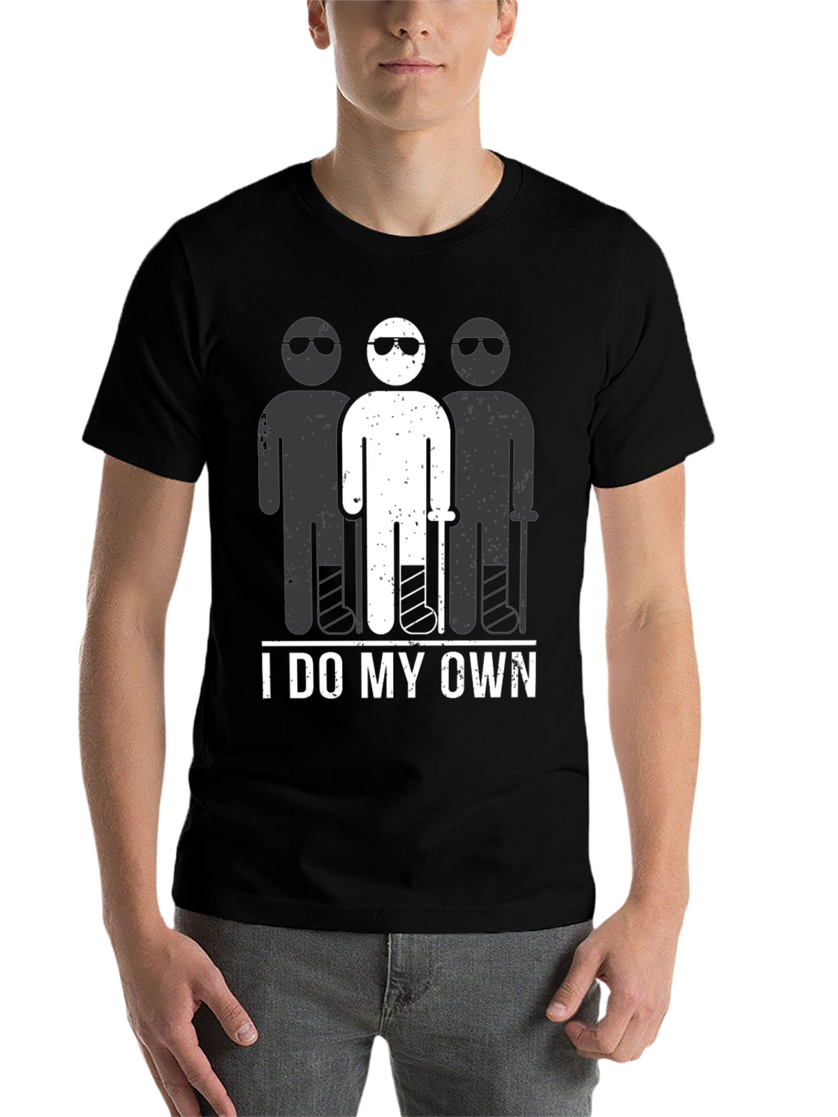 I Do My Own Stunts T-Shirt Funny Broken Leg