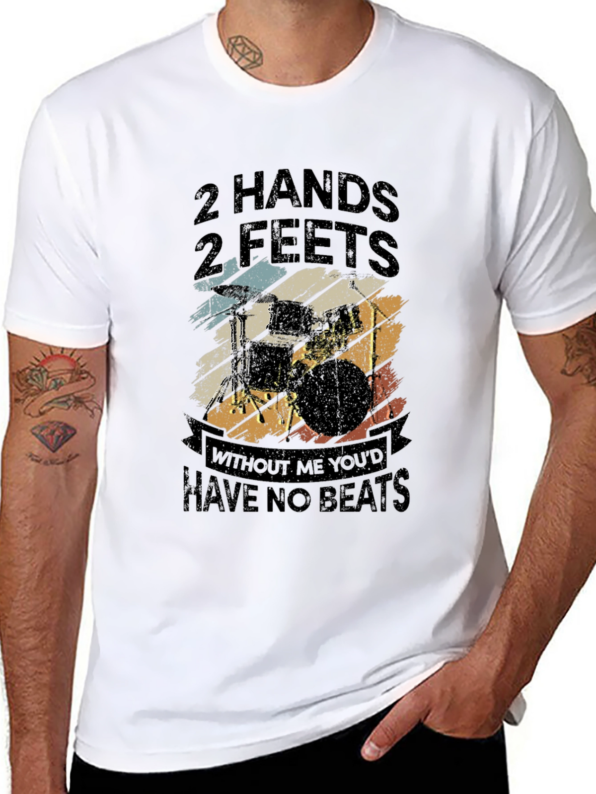 Drummer T-Shirt - 2 Hands 2 Feet No Beats