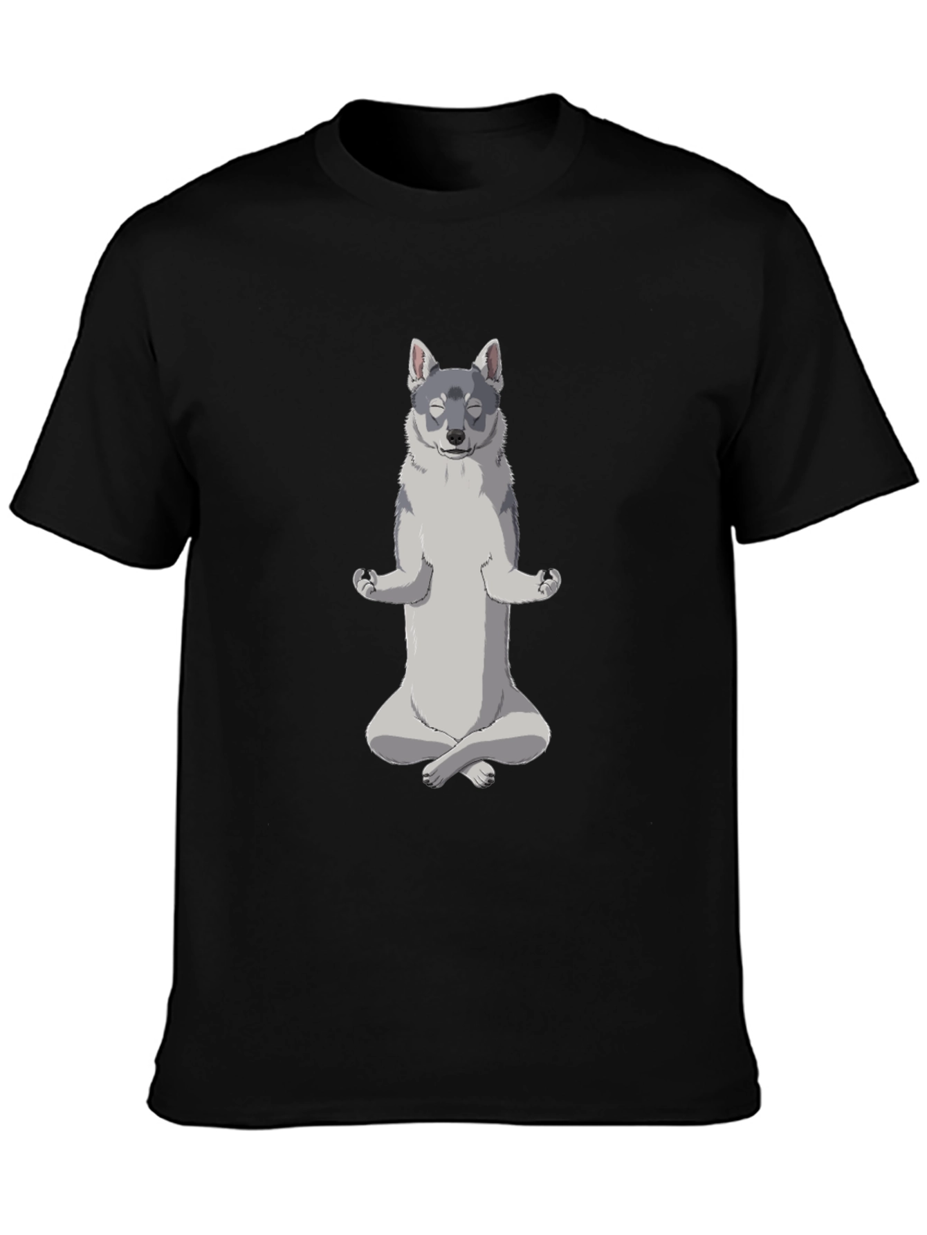Yoga Dog Black T-Shirt - Meditating Canine Cool
