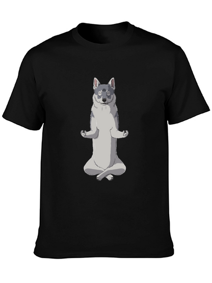 Yoga Dog Black T-Shirt - Meditating Canine Cool