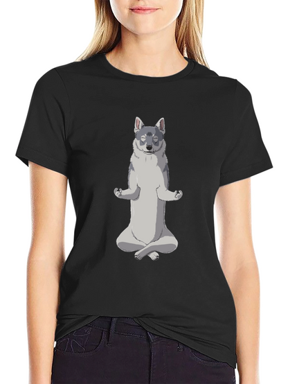 Yoga Dog Black T-Shirt - Meditating Canine Cool