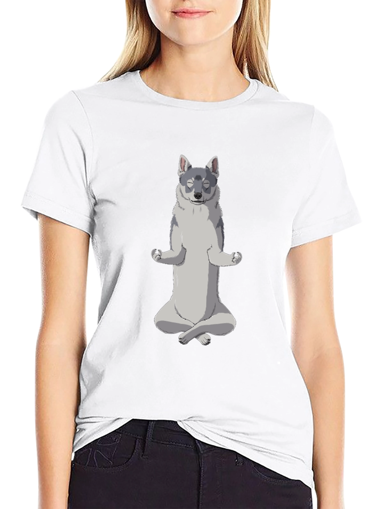 Yoga Dog Black T-Shirt - Meditating Canine Cool