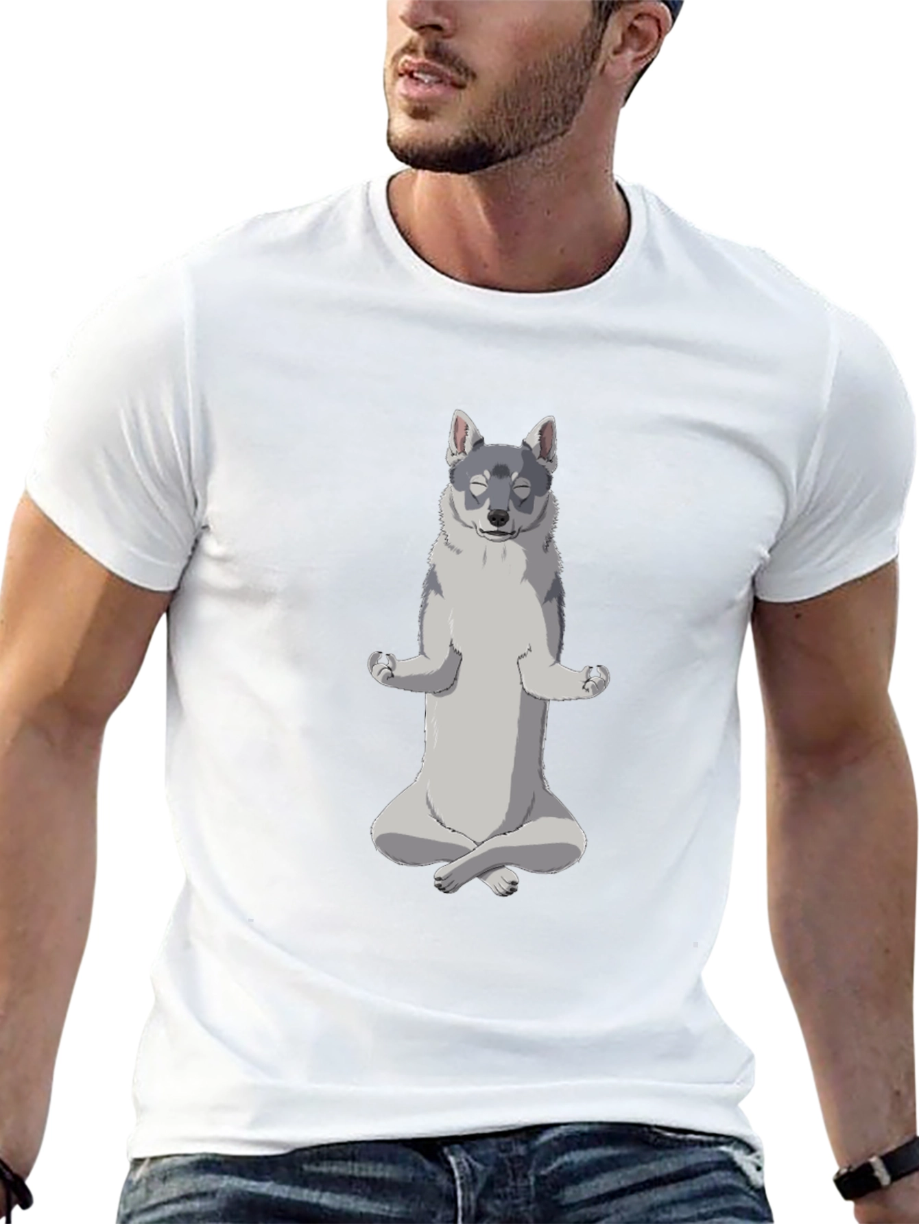 Yoga Dog Black T-Shirt - Meditating Canine Cool