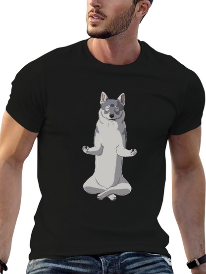 Yoga Dog Black T-Shirt - Meditating Canine Cool