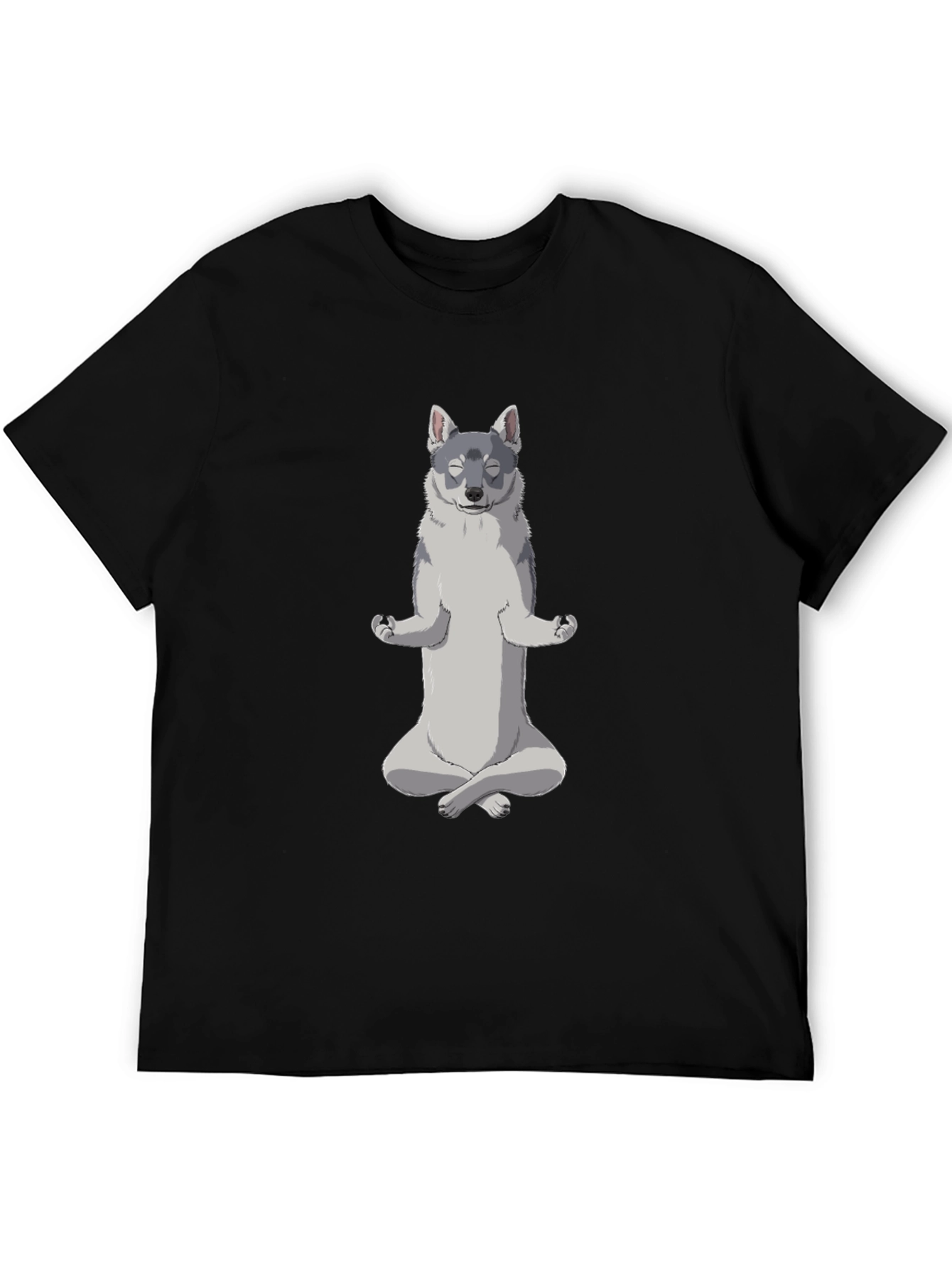 Yoga Dog Black T-Shirt - Meditating Canine Cool