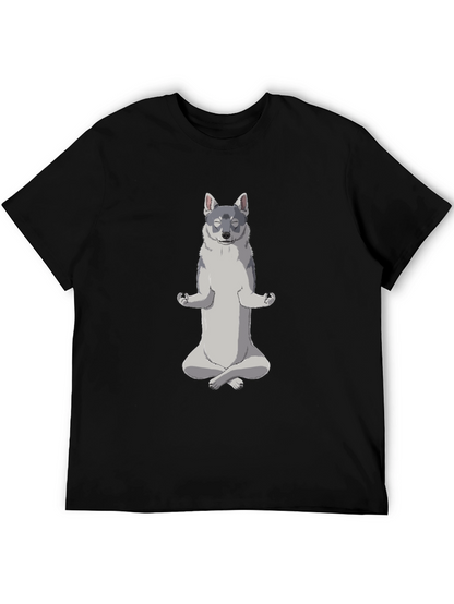 Yoga Dog Black T-Shirt - Meditating Canine Cool