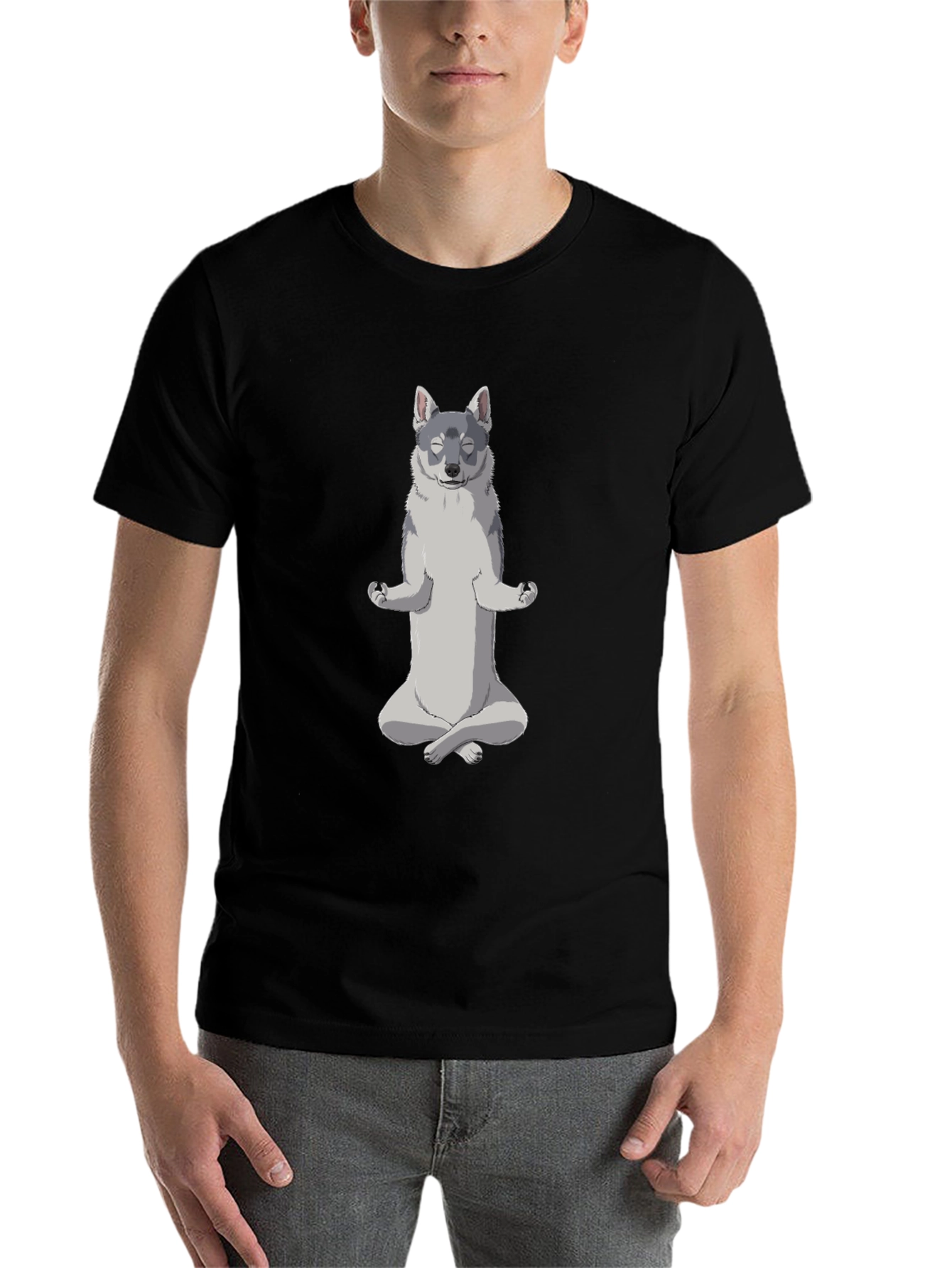 Yoga Dog Black T-Shirt - Meditating Canine Cool