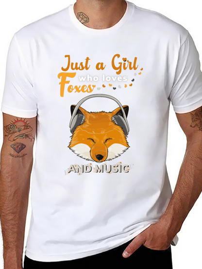 Just a Girl Who Loves Foxes & Music T-Shirt