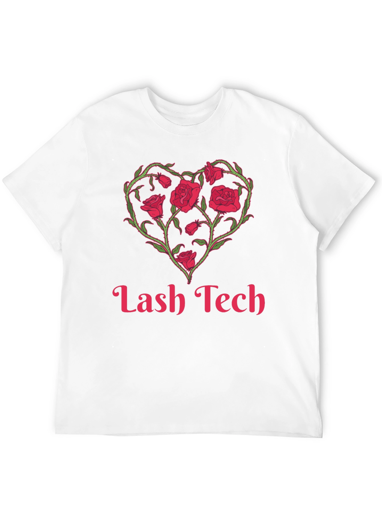 Lash Tech Rose Heart Graphic T-Shirt