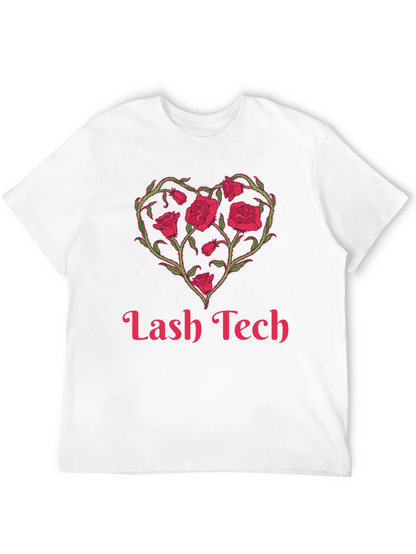 Lash Tech Rose Heart Graphic T-Shirt