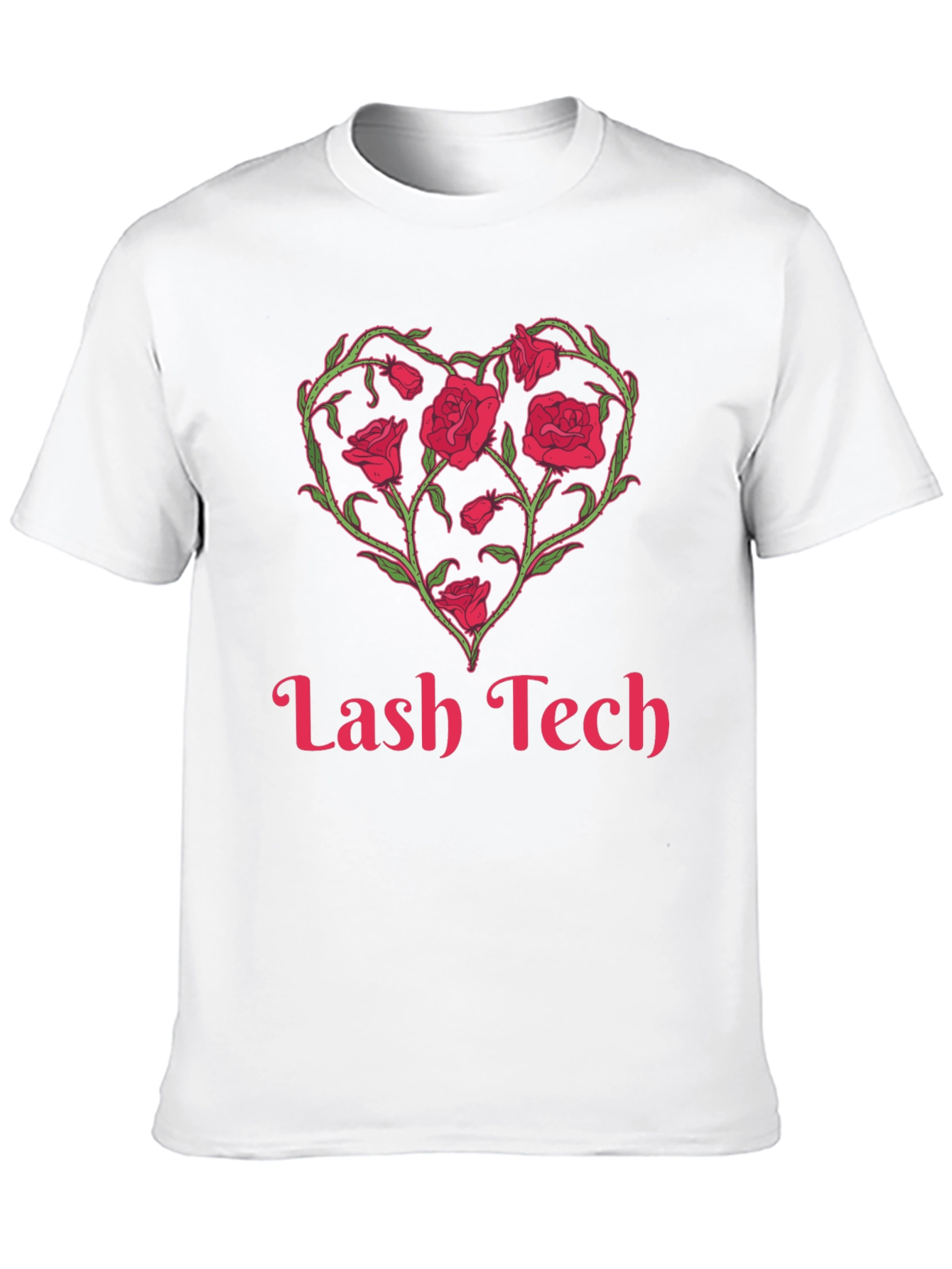Lash Tech Rose Heart Graphic T-Shirt