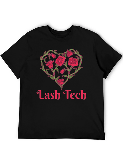 Lash Tech Rose Heart Graphic T-Shirt