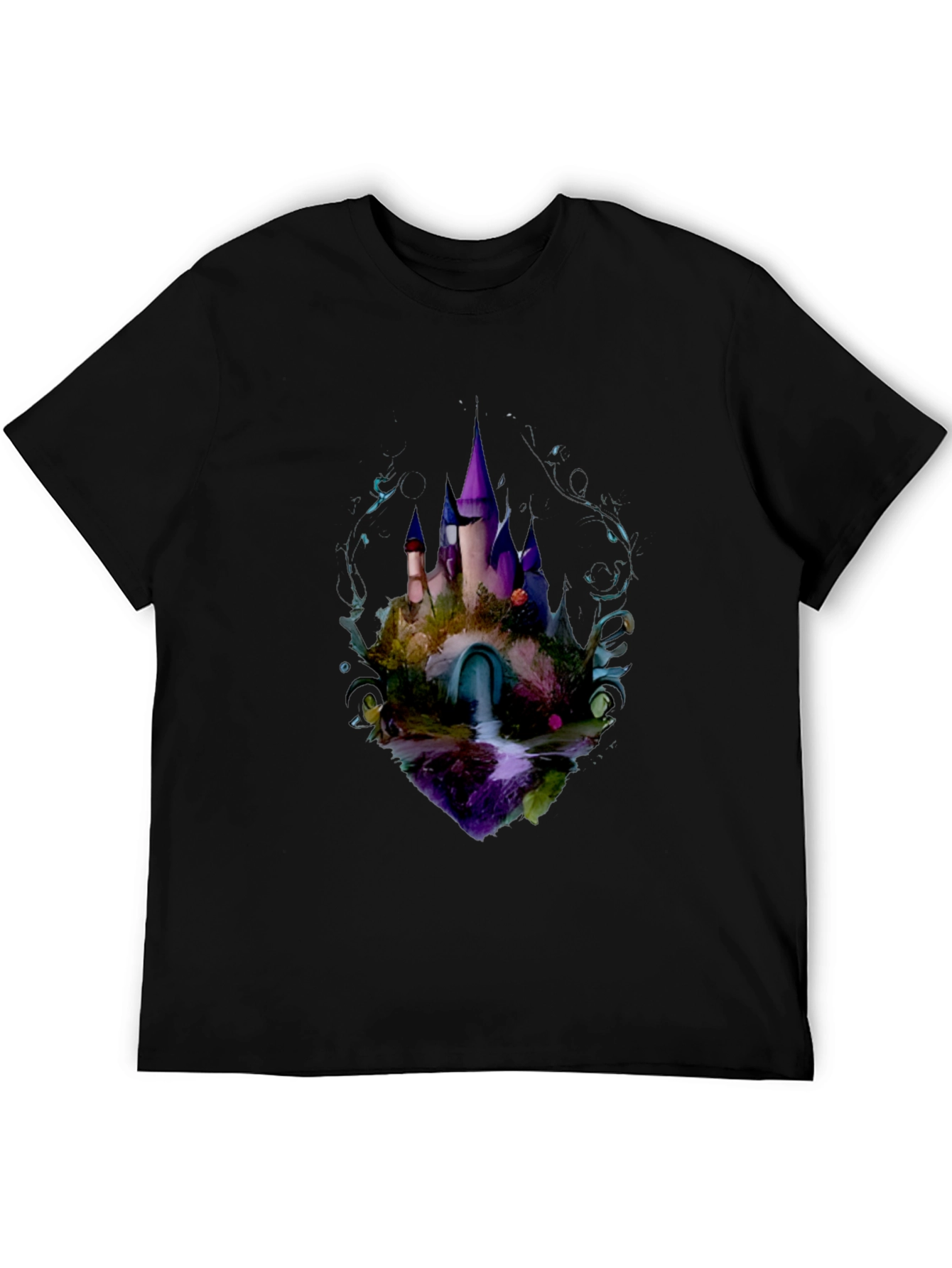 Enchanted Castle Graphic Tee - Black