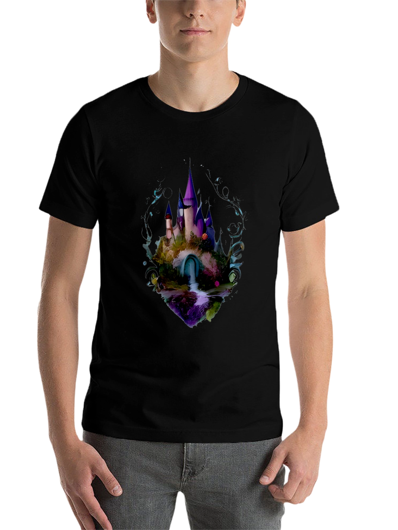 Enchanted Castle Graphic Tee - Black