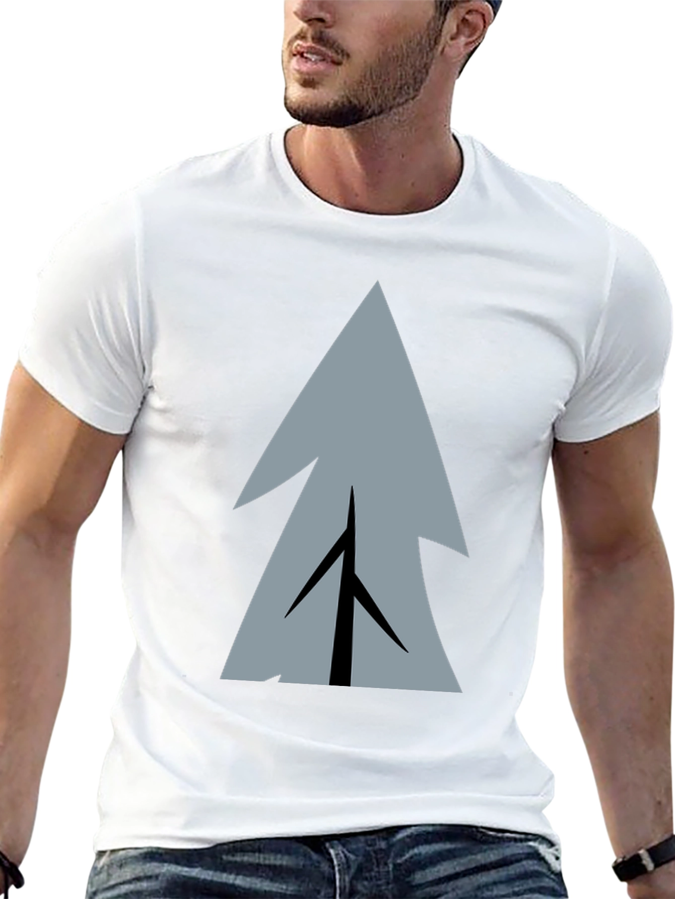 Geometric Tree Graphic Print T-Shirt