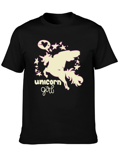 Unicorn Girl Black Graphic Tee