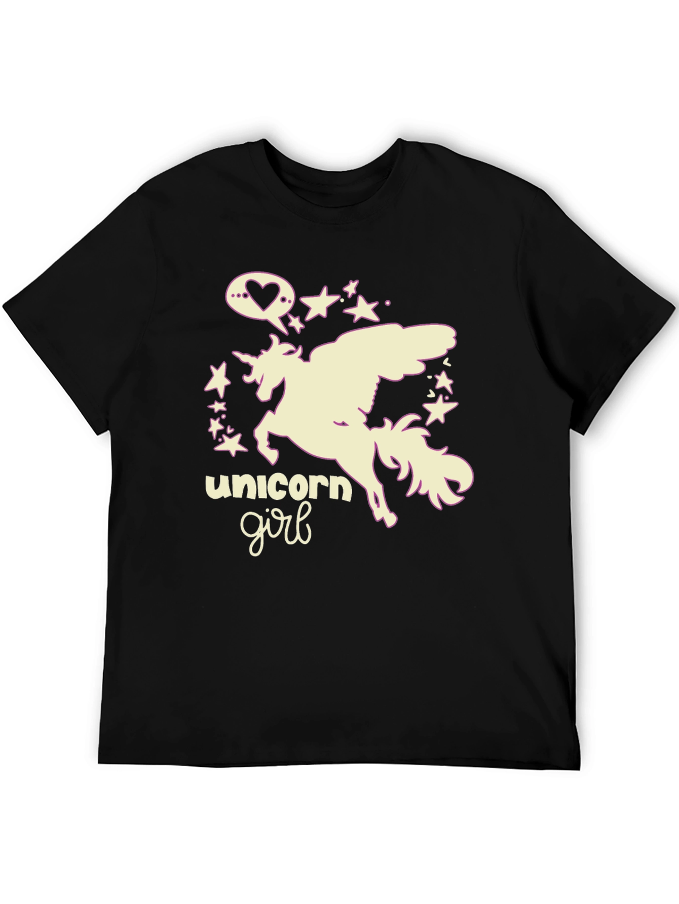 Unicorn Girl Black Graphic Tee