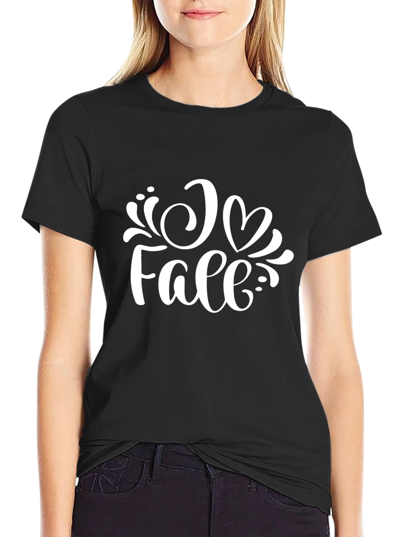 I Heart Fall Black Graphic Tee