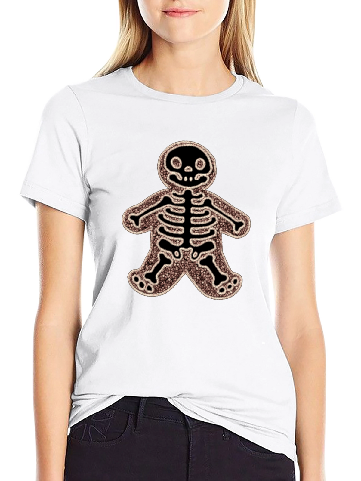 Gingerbread Skeleton Black T-Shirt