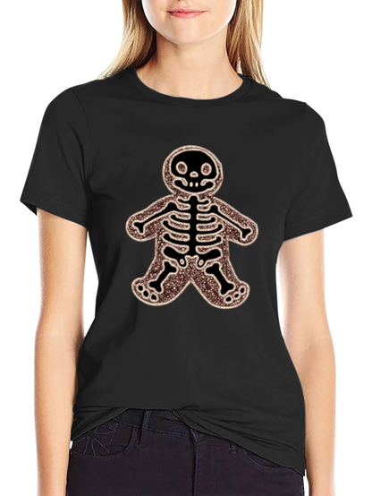 Gingerbread Skeleton Black T-Shirt