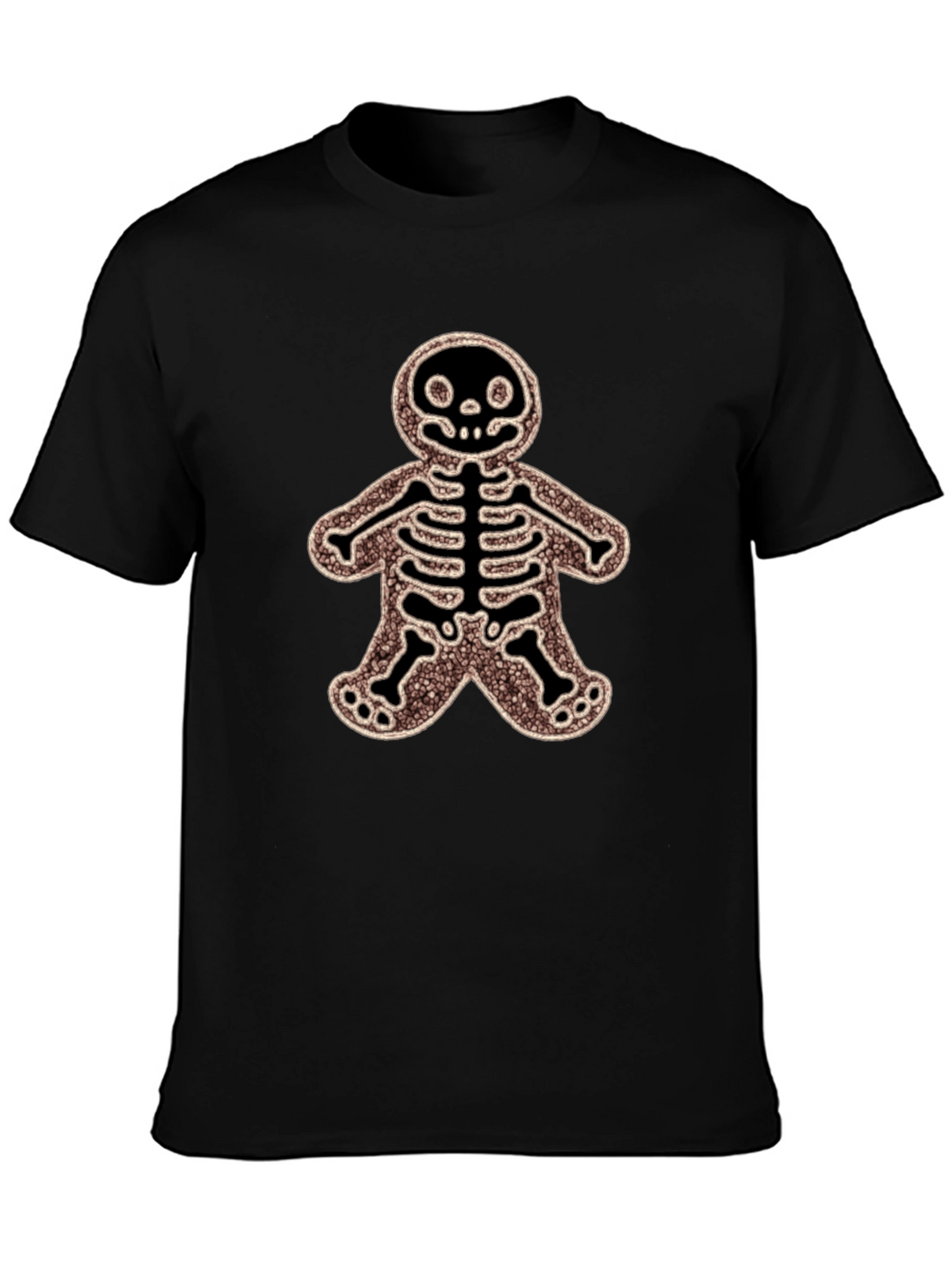 Gingerbread Skeleton Black T-Shirt