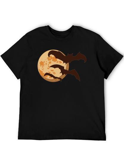 Halloween Moon Bats Graphic T-Shirt