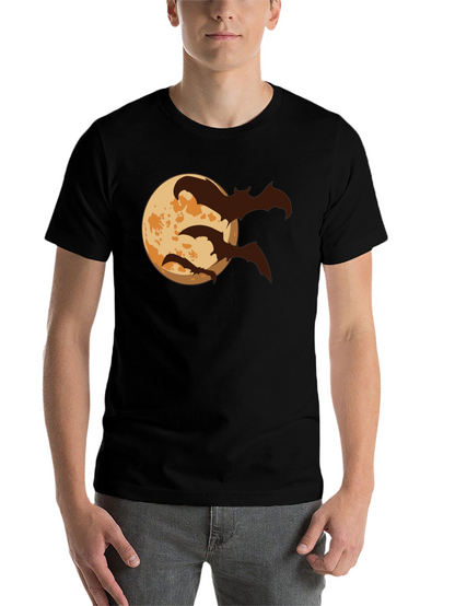 Halloween Moon Bats Graphic T-Shirt