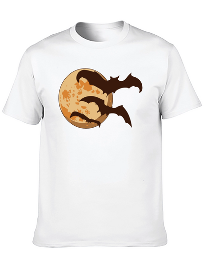 Halloween Moon Bats Graphic T-Shirt