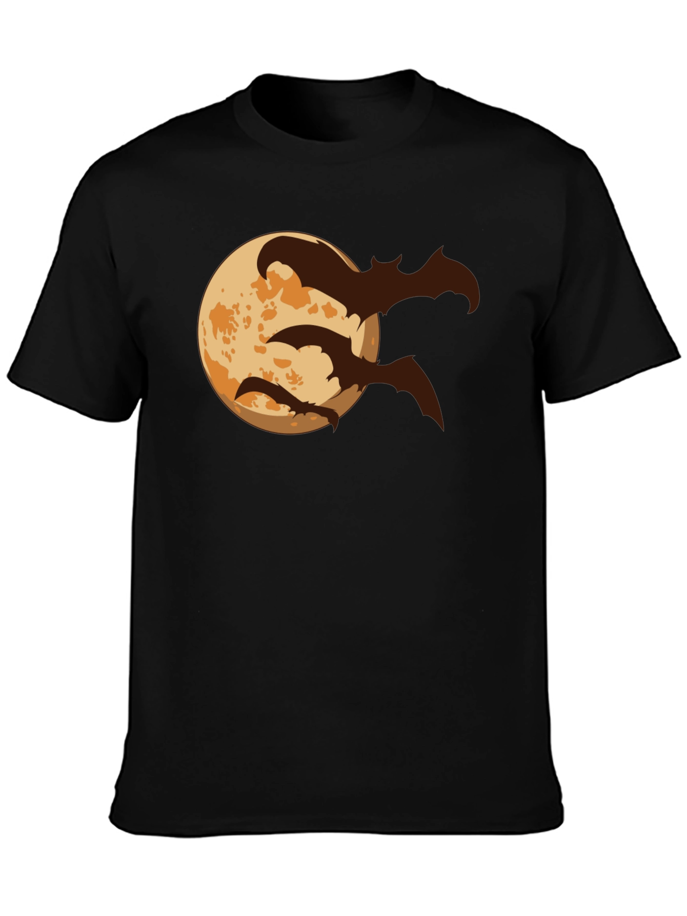 Halloween Moon Bats Graphic T-Shirt