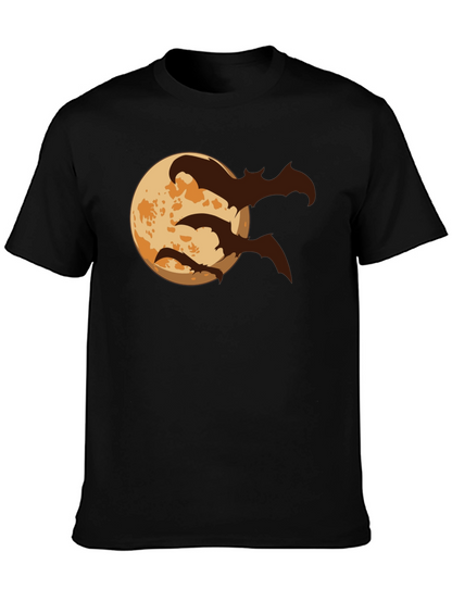 Halloween Moon Bats Graphic T-Shirt