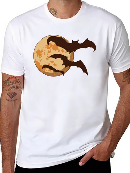 Halloween Moon Bats Graphic T-Shirt