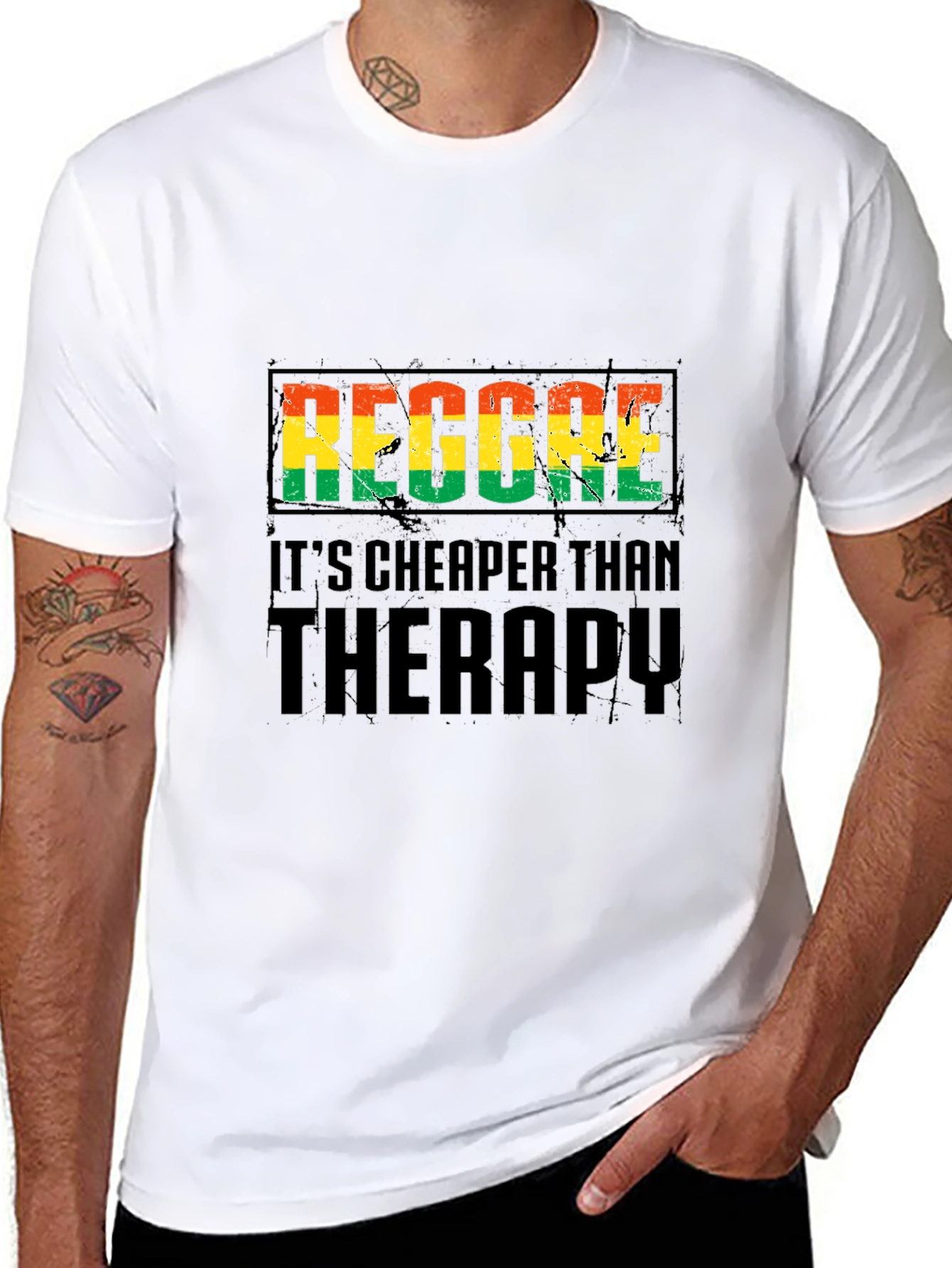Reggae Cheaper Than Therapy Black T-Shirt