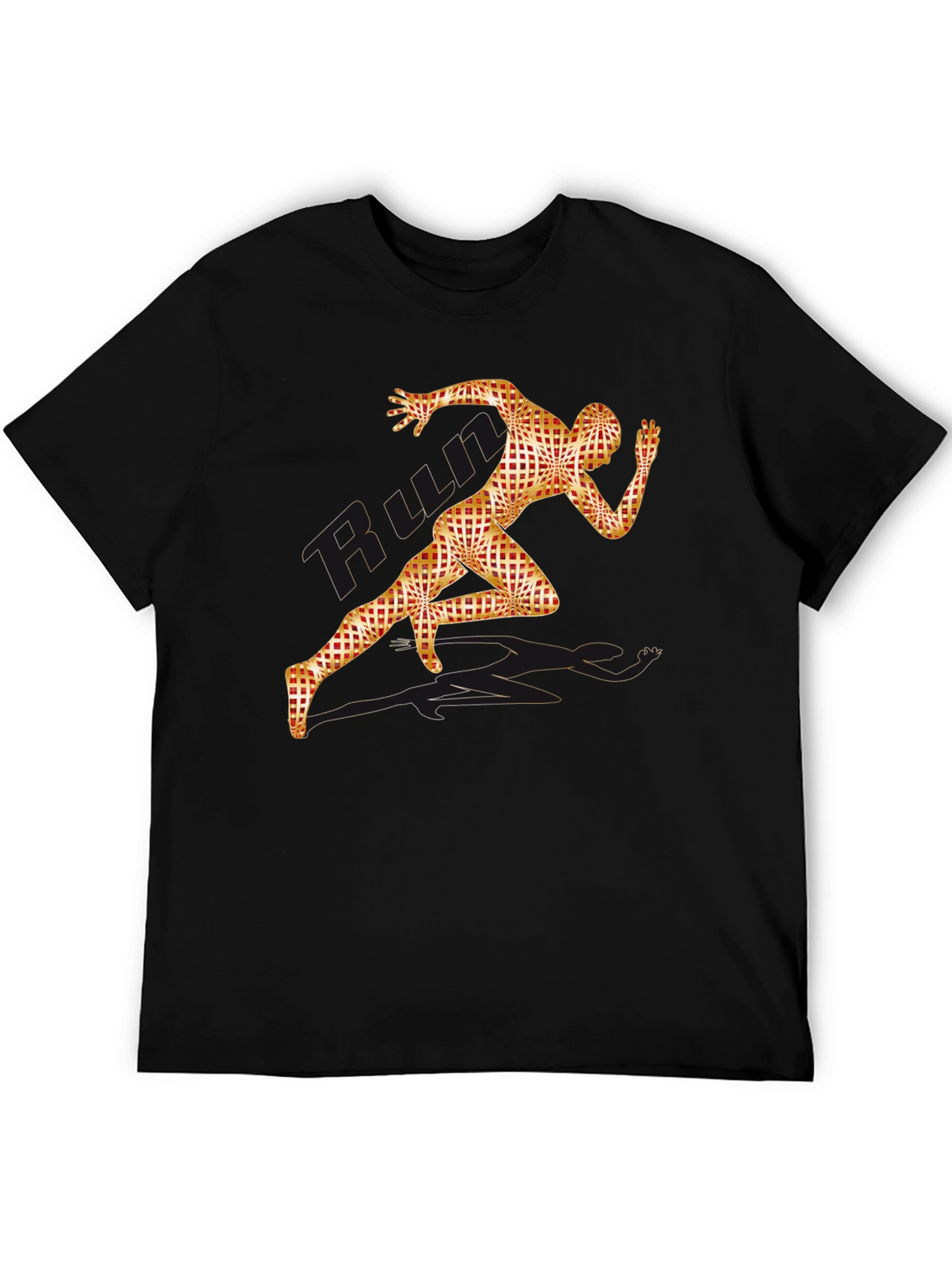 Mens Black Run Graphic Tee