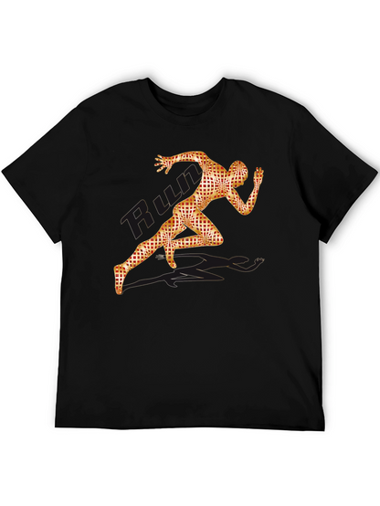 Mens Black Run Graphic Tee