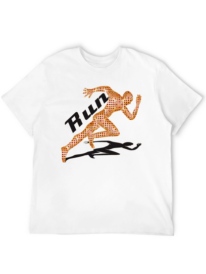 Mens Black Run Graphic Tee