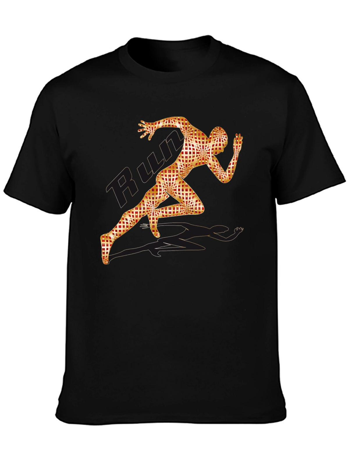 Mens Black Run Graphic Tee